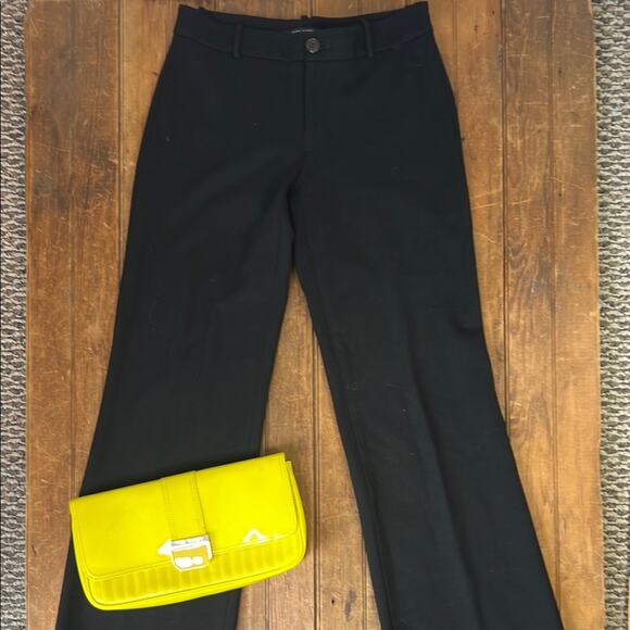 Banana Republic women’s  wide leg mid rise black ponte pant trouser size 6 - Picture 1 of 9